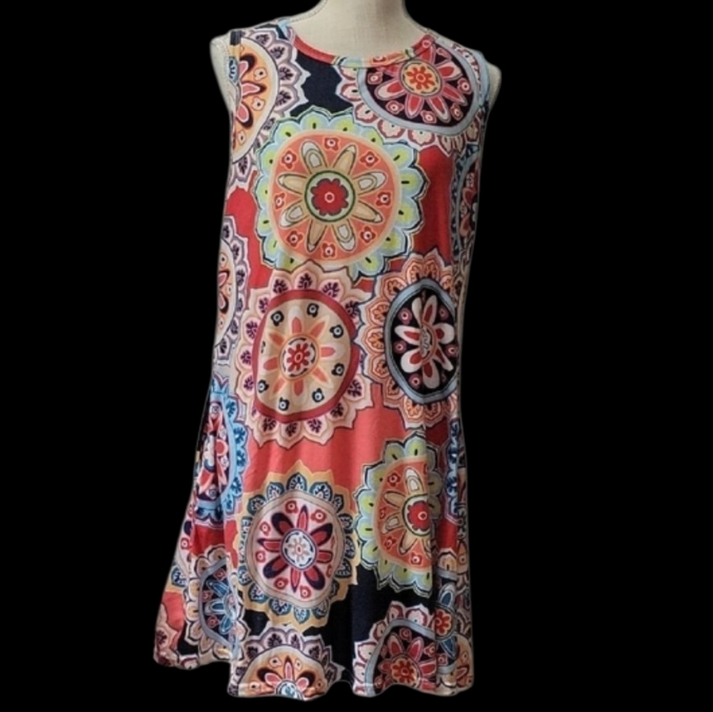 Colorful Sleeveless Mandala Dress